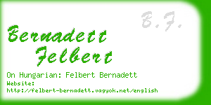 bernadett felbert business card